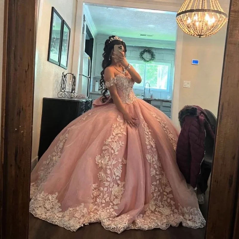 Limited-Time Offer Off The Shoulder Quinceanera Dress Ball Gown For Sweet 16 Girl Appliques Graduation Party Princess Gowns Y5470