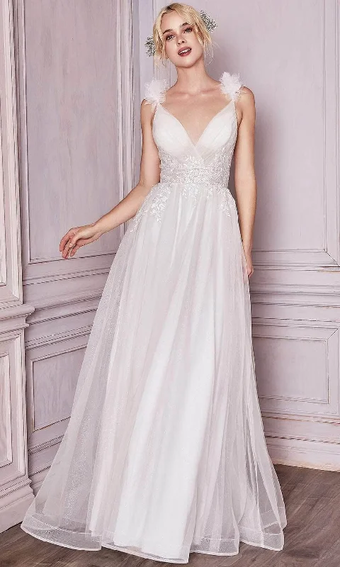 Trend Alert Ladivine CD971W - V Neck A-line Bridal Gown