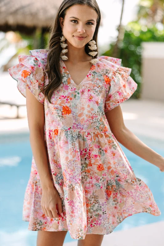 Huge Savings On Parisian Styles Near To Your Heart Pink Floral Dress