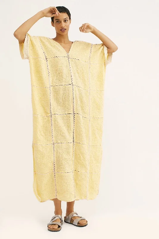 Clothes Woman HAND EMBROIDERED CROCHET KAFTAN DRESS LUPITA x FREE PEOPLE