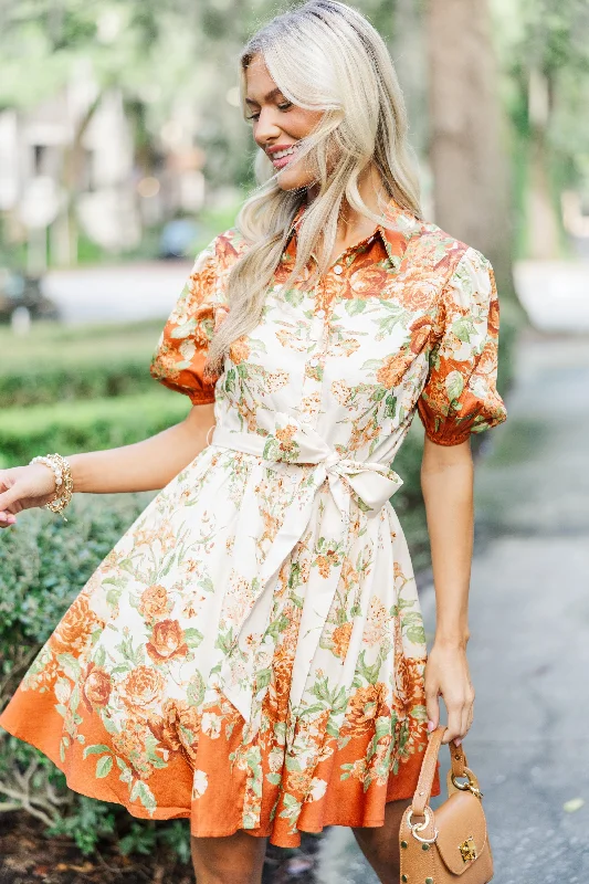 Latest Trends It's On Your Heart Ivory Floral Dress