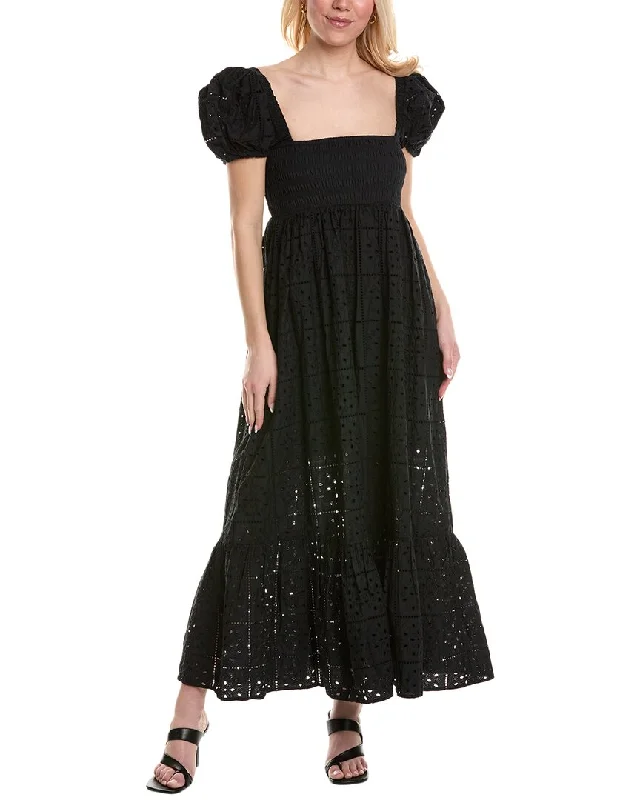 Stylish Savings GANNI Broderie Anglaise Maxi Dress