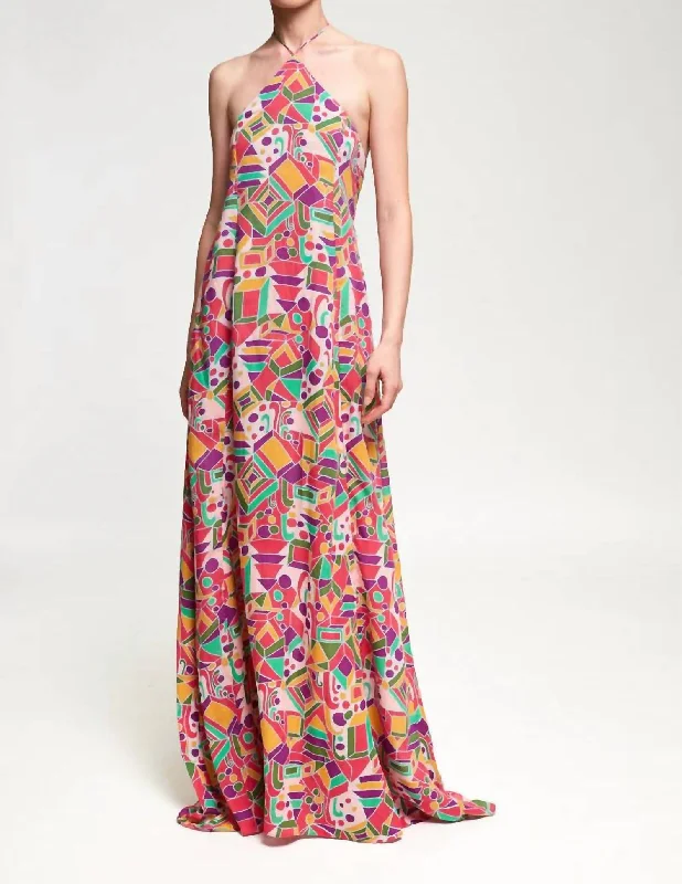 Exclusive Sale Halterneck Maxi Dress In Miro