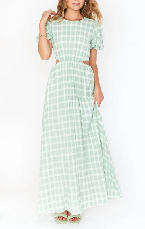 Anniversary Sale Eloise Maxi Dress In Green Plaid