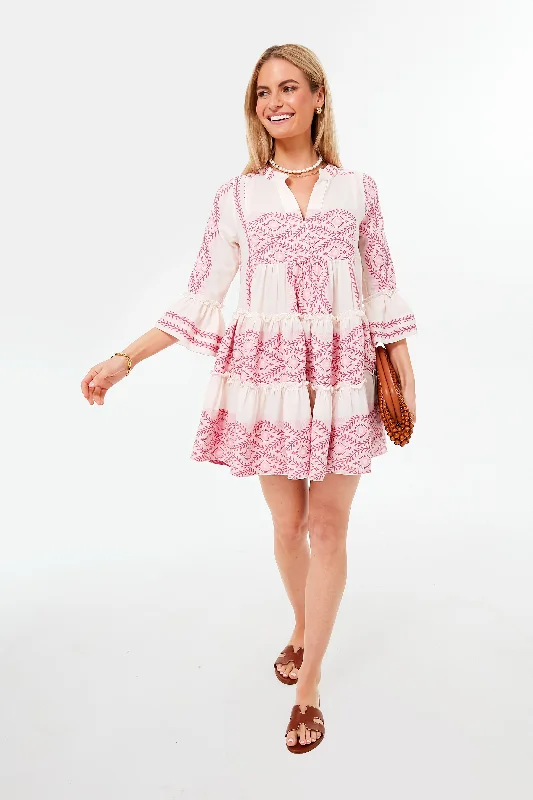Clothes Of Woman Fuschia Penelope Ruffle Dress