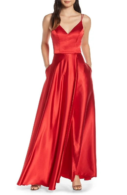 Seasonal Trends 5 - sequin hearts red satin double strap gown