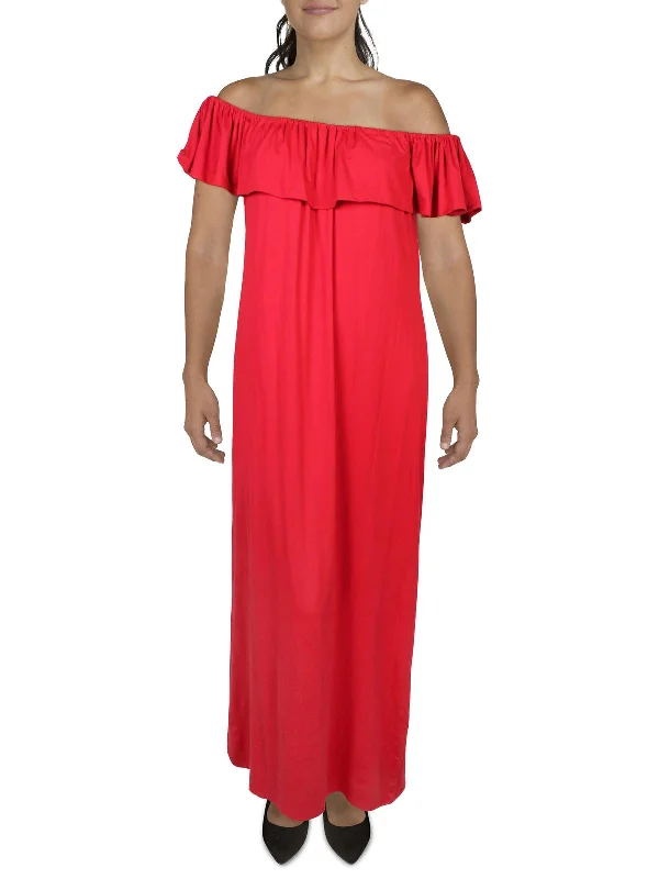 Hot Styles Plus Womens Fold-Over Long Maxi Dress