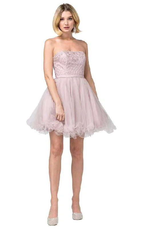 Chic Casual Wardrobe Essentials Dancing Queen - 3056 Strapless Embellished A-line Dress