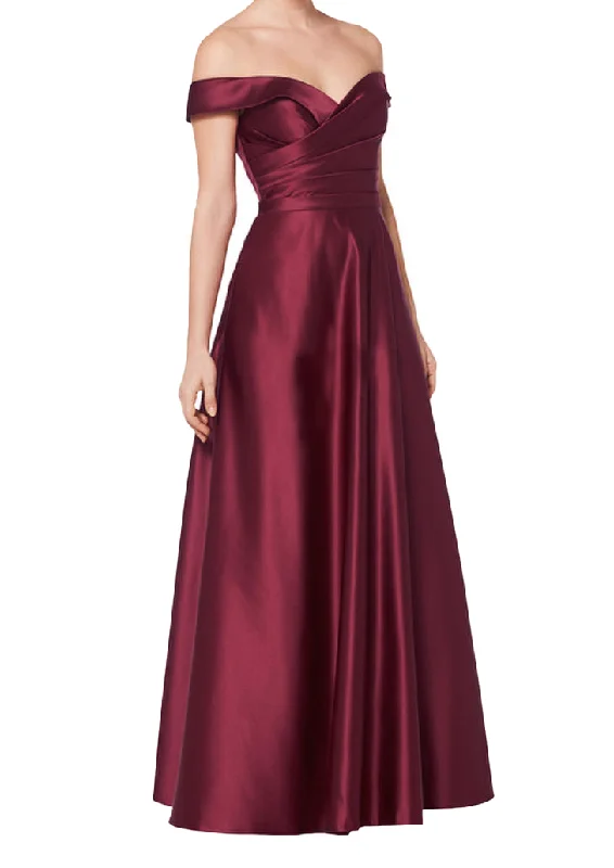 End - Of - Month Blowout 8- bill levkoff red off the shoulder satin ball gown