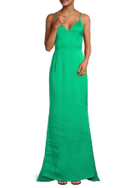 Stylish Spring Fashion 8 - liv foster green textured satin lace up gown