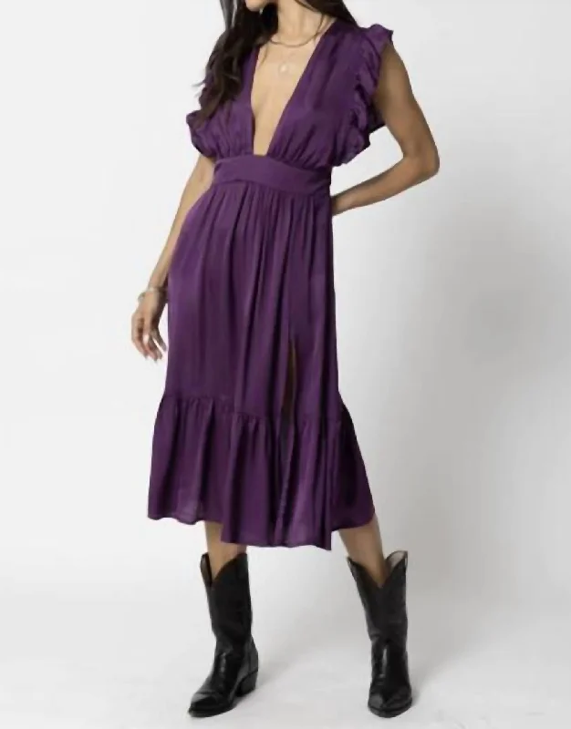 Buy More, Save More The Jessie Midi Dress In Deep Purple