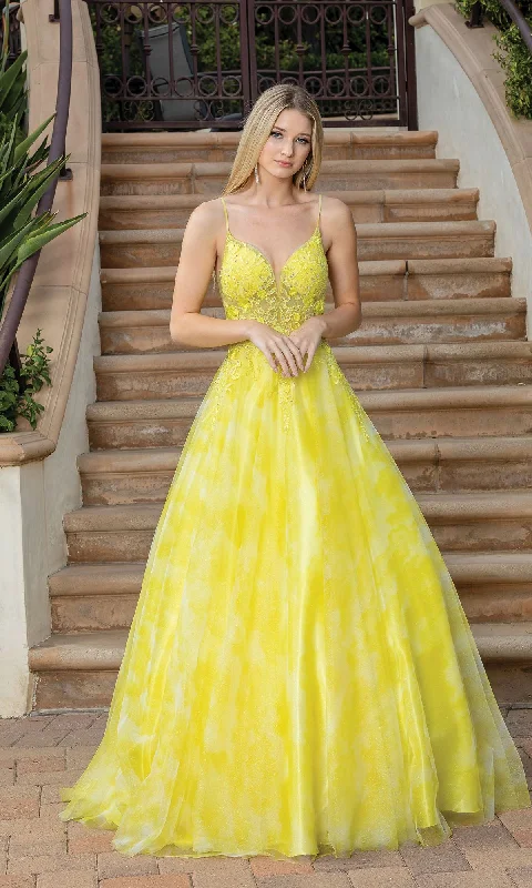 Beat The Heat In Tropical Styles Tie-Dye Prom Ball Gown with Sheer Sides