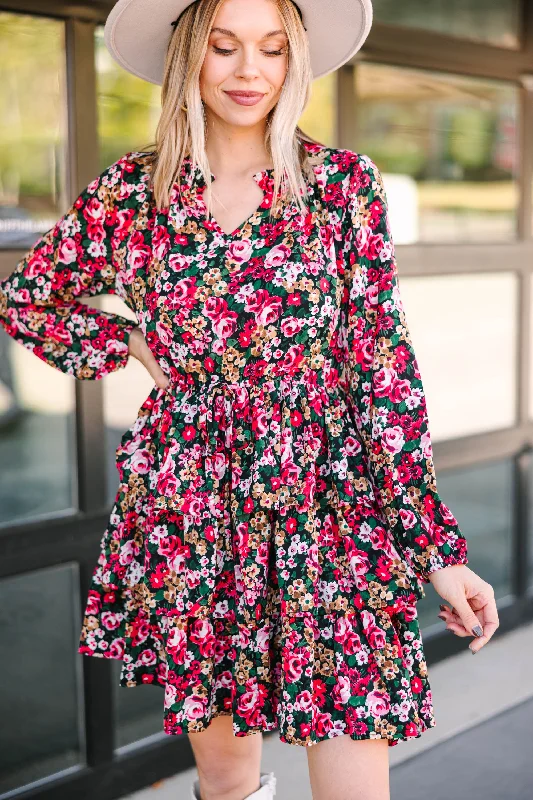 Chic Styles Let's Talk Black Floral Dress