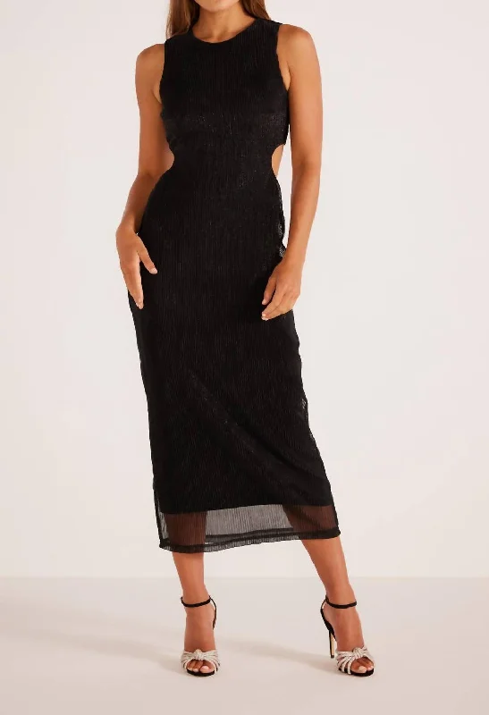 Save On Inspired Styles Astrid Cutout Midi Dress In Black