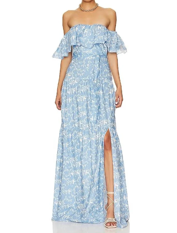 Summer Fashion Karalyn Maxi Dress In Bluestem Print