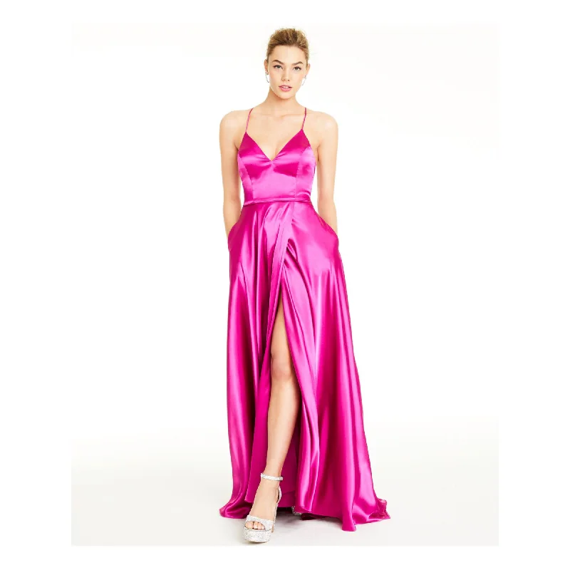 Wardrobe Update 3 - blondie nites fuchsia satin lace up gown