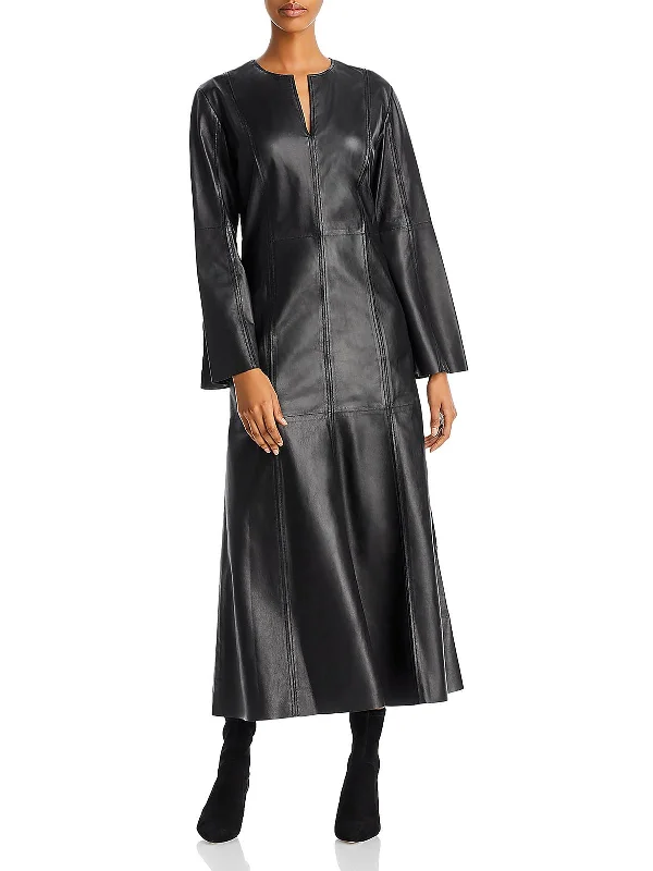 End Of Season Sale Karmillos Womens Lambskin Leather Long Maxi Dress