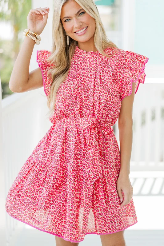 Fashion Forward Follow You Anywhere Pink Floral Dress