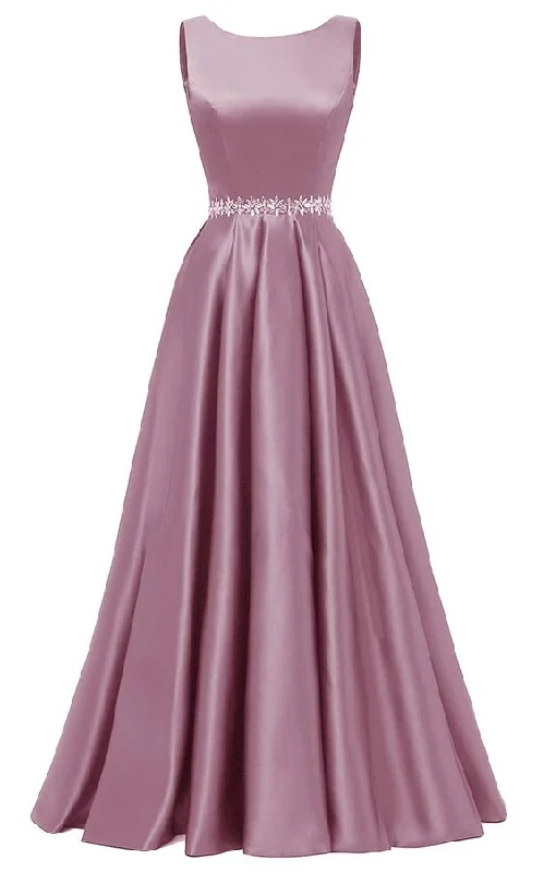 Fashion-Forward Outfits A-Line Prom Dress for Women Long Beaded Belt Formal Evening Party Gown Y5804