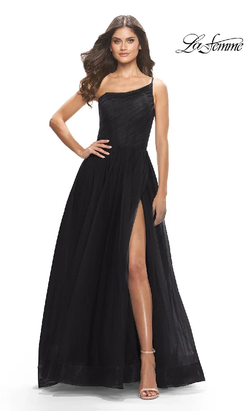 Stylish Savings One-Shoulder Sheer-Bodice Prom Ball Gown 31069