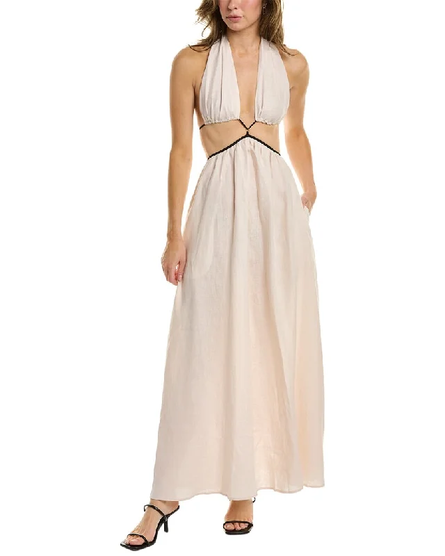 Limited Time Deal Bec + Bridge Noelle Cutout Linen Maxi Dress