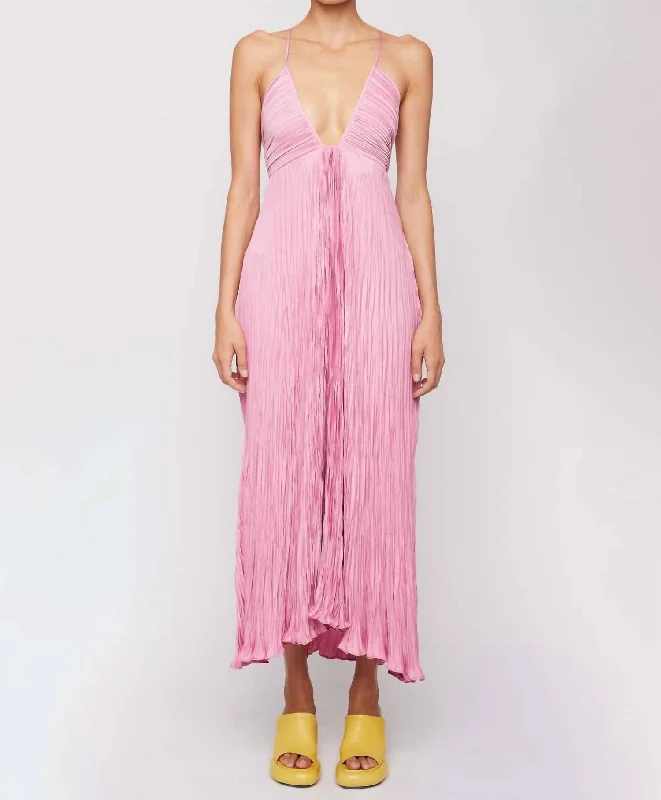 Casual Chic Angelina Midi Dress In Rose Pink