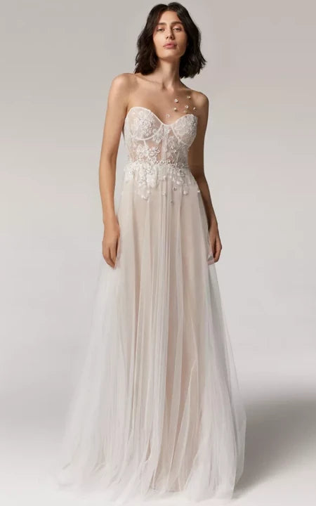 Exclusive Sale Charming Sweetheart Empire Tulle Wedding Dress with Beadings and Applique