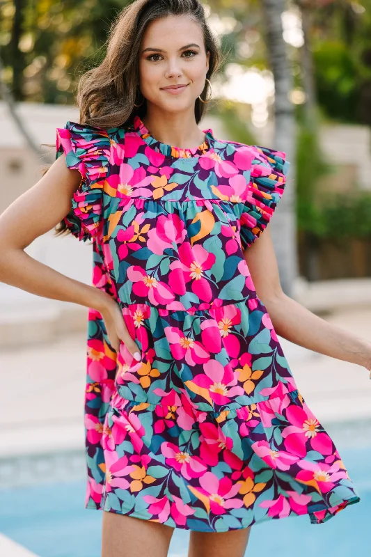 Fresh Fashion Discounts Summer Essentials Make My Day Eggplant Purple Floral Babydoll Dress