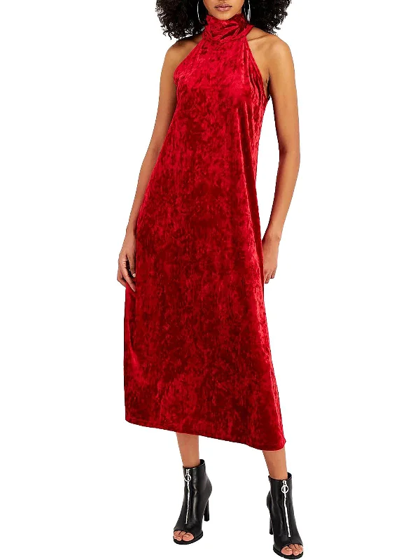 Fashion-Forward Womens Crushed Velvet Maxi Dress