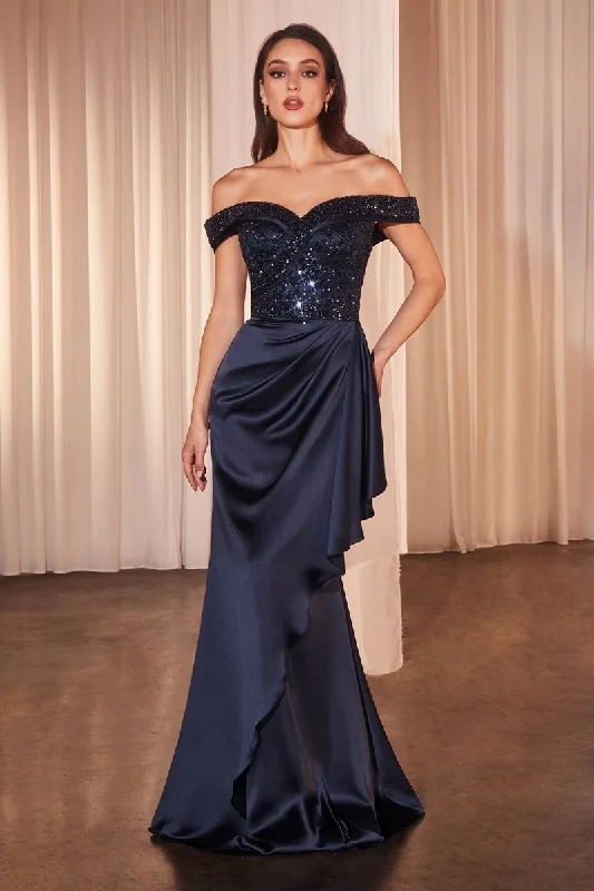 Stylish Savings Satin Off The Shoulder Sheath Gown By Ladivine CR877 - Women Evening Formal Gown - Special Occasion