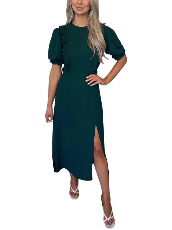 Season Sale Womens Puff Sleeve Long Maxi Dress