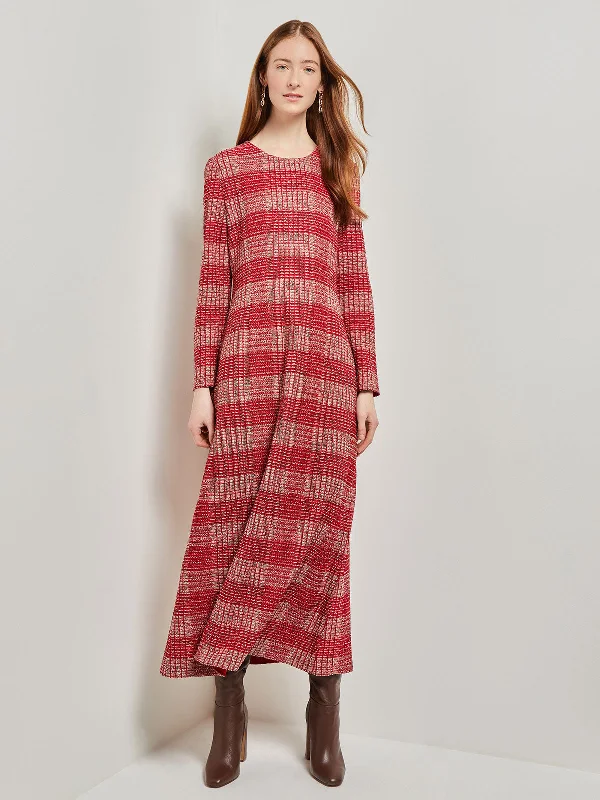 Stylish Spring Fashion Tweed Knit Maxi Dress