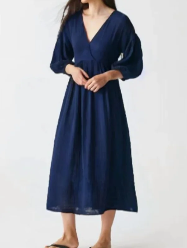 Latest Trends Empire Waist Midi Dress In Navy