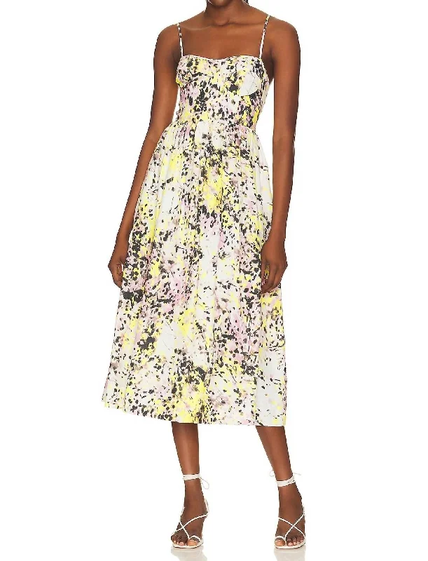 Limited Quantities Allegra Print Midi Dress In Multy