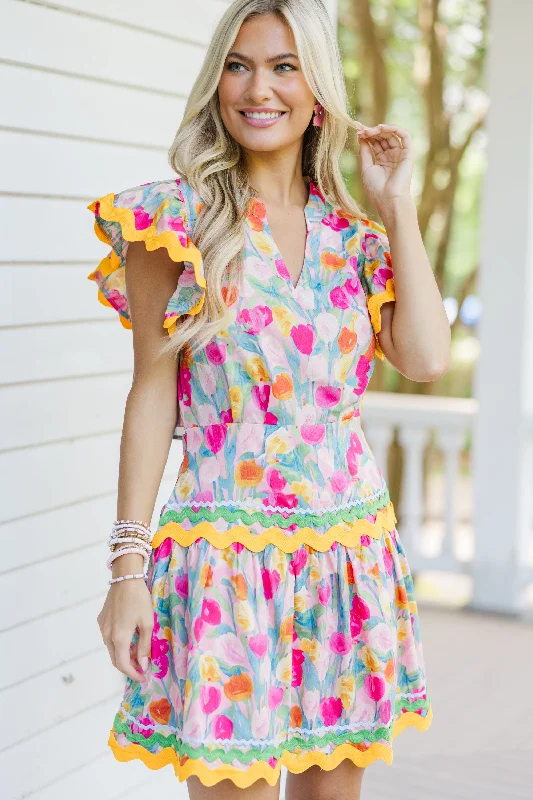 Stylish Looks Make The Move Pink Floral Dress