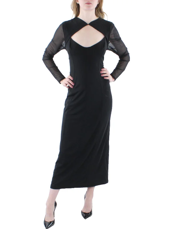 Fashion Forward Womens Open Neck Long Midi Dress