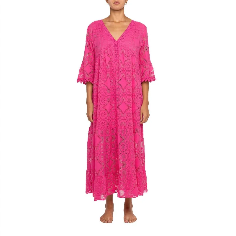 Limited Quantities Almost Famous Maxi Dress In Fuchsia