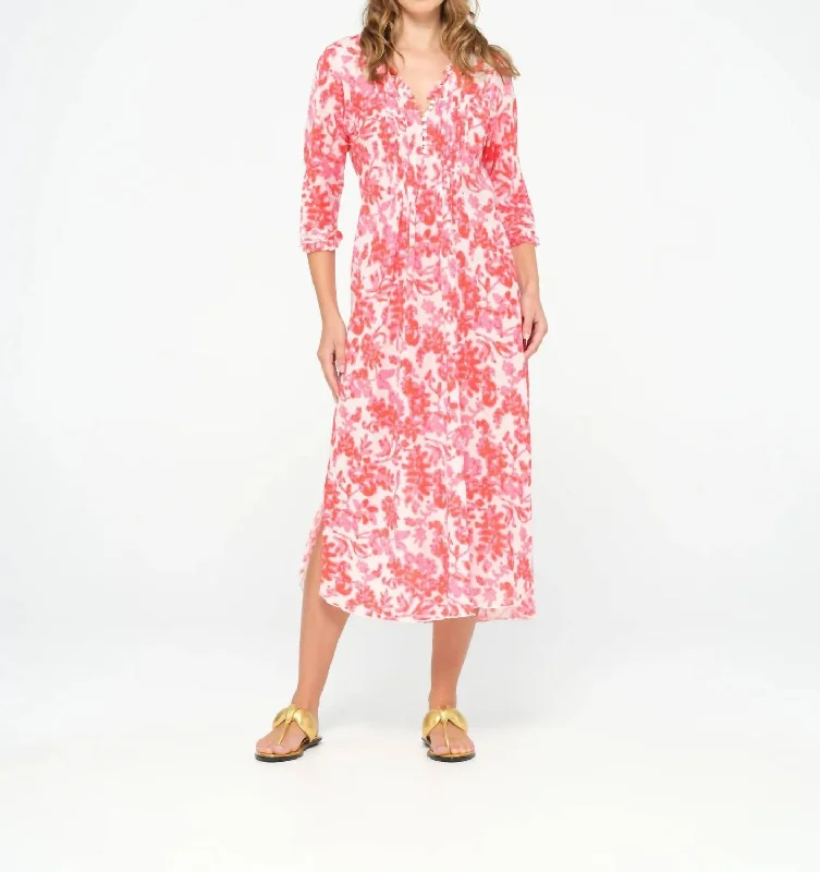 Big Savings On Rustic Countryside Styles Long Poppy Maxi Dress In Pink