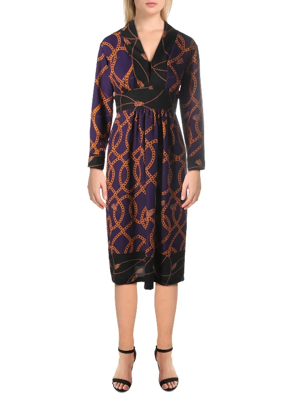 Spring Wardrobe Womens Mid-Calf Printed Maxi Dress