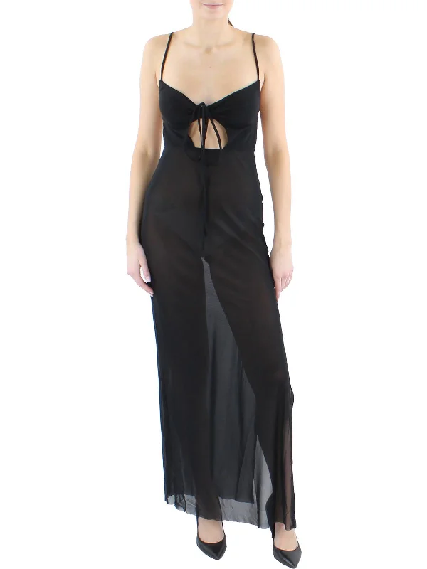 Day-To-Night Styles Womens Mesh Sheer Maxi Dress