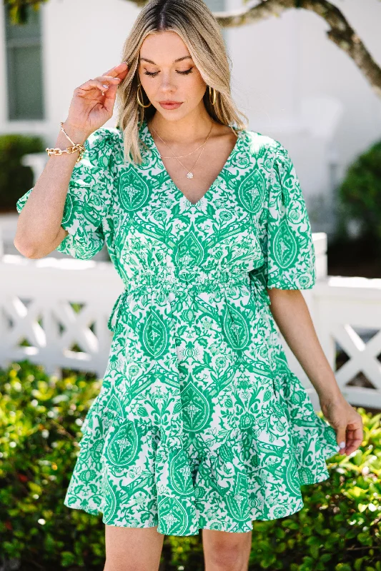 Stylish Savings Wanna Be With You Green Floral Dress