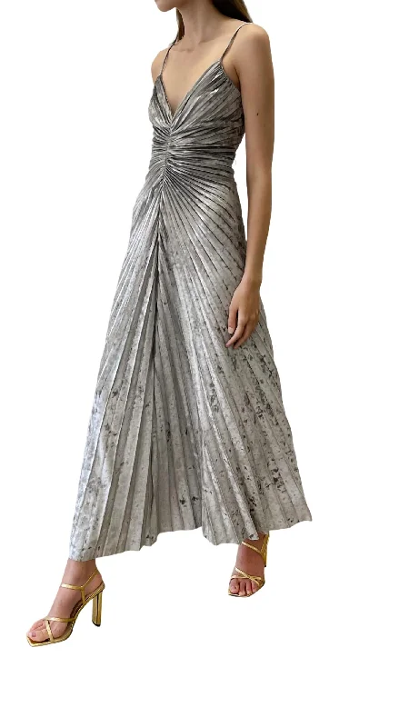 Anniversary Sale Maryln Midi Dress In Silver