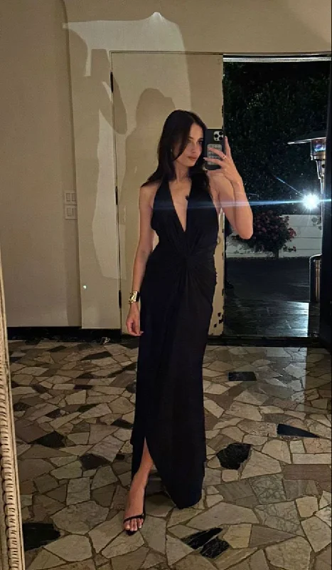 Save Big Classy Black Sleeveless Long Evening Dress,Fashion Black Prom Gown Y4871