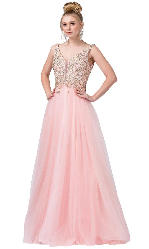 Spring Fashion V-Back Long Prom Ball Gown with Beading