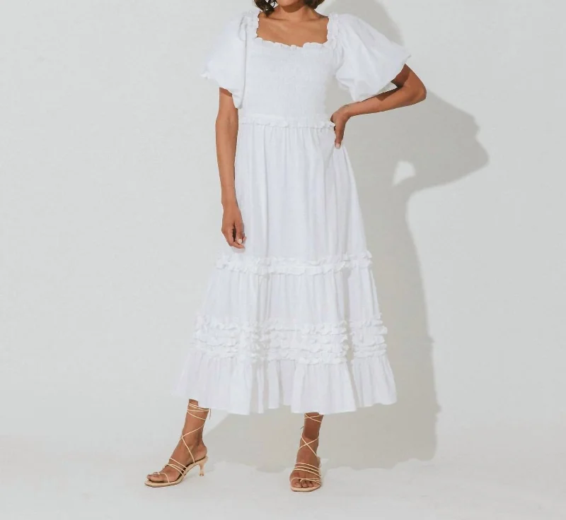 End Of Season Sale Cherith Midi Dress In White