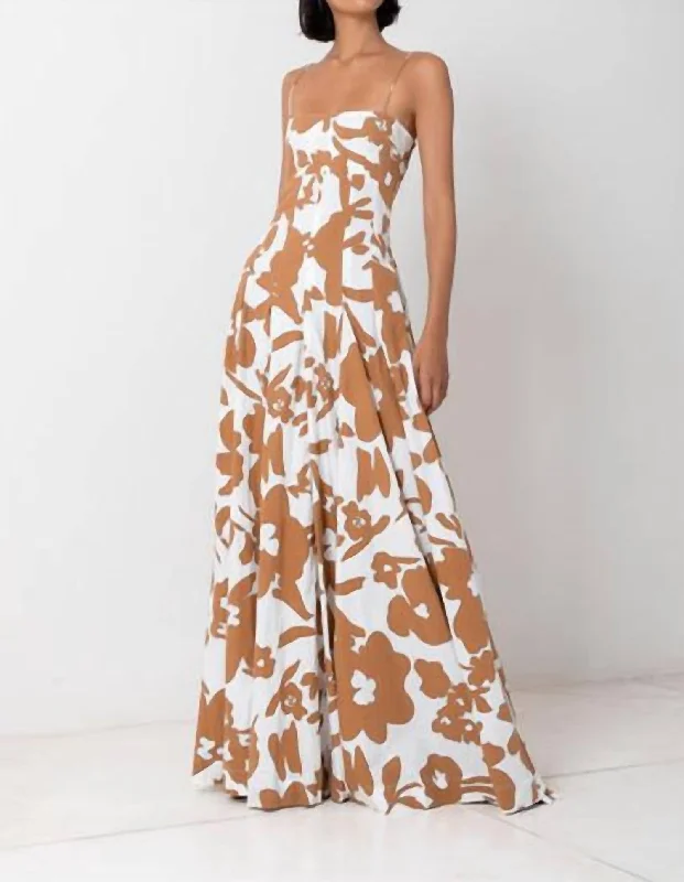 Season Sale Bandeau Spaghetti Strap Maxi Dress In Dusty Dahlia