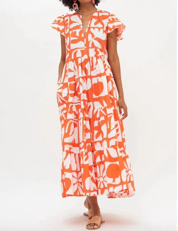 Trend Alert V-Neck Maxi Dress In Orange Twiggy