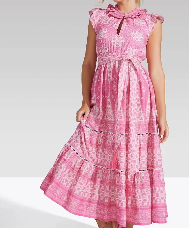 Save Big Sabine Midi Dress In Pink