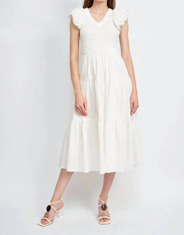 Anniversary Sale Alana Smocked Midi Dress In White