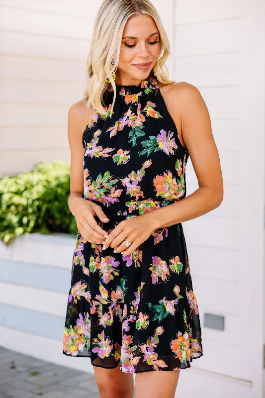 Exclusive Sale Without You Black Floral Dress